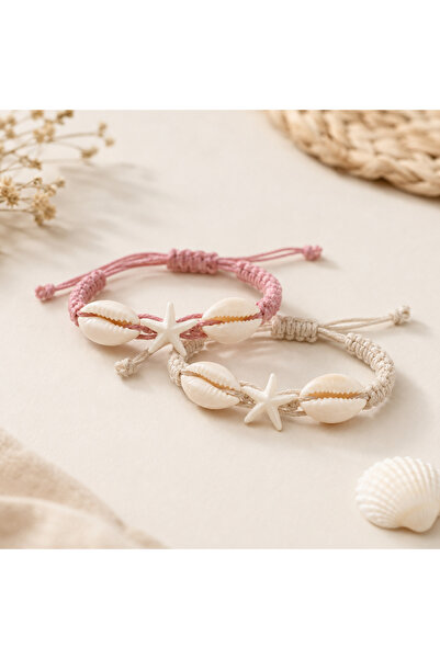 OEM Set of 2 Shell and Starfish Bracelets – Adjustable