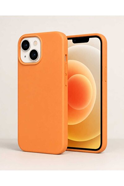Ktools İphone 13 Turuncu Lansman Kılıf içi Kadife