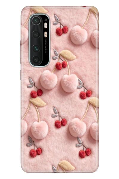 Cekuonline Xiaomi Mi Note 10 Lite Kılıf Kiraz-79990 Temalı Desenli Darbe Emic...