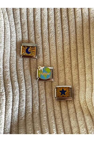 bijoux uniques Ay&Dünya Airplane&Star Multi-Combination Steel Italian Charm