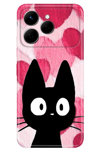 TECNO Spark 40 4G Kılıf Cat-Love Temalı Desenli Darbe Emici Silikon