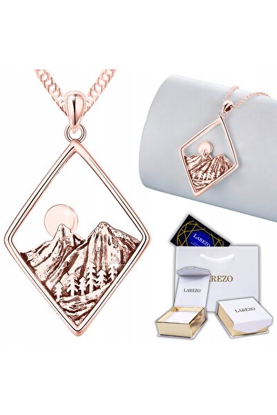 Larezo Colier Din Argint 925 Placat Cu Aur Roz, Pandantiv Cu Muntii Tatry Si ...