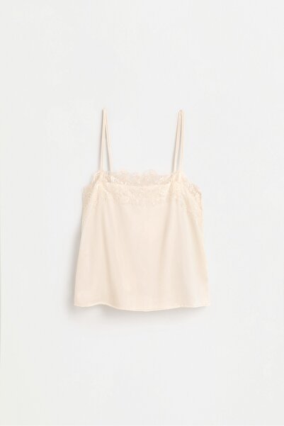 LEFTIES Saten dantel top