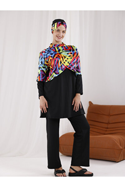 ICOLEXİN Fully Covered Water-Repellent Quick-Drying Colorful Butterfly Model ...