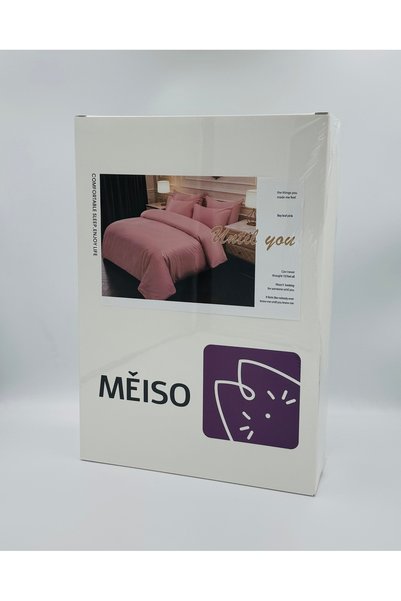 MEİSO Set 4 Piese 240x260 cm - Lenjerie de Pat Premium MĚISO din Bumbac 100% TC250, Confort și Eleganță pentru un Somn Odihnitor