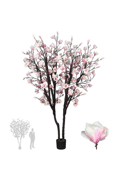 Roberto Rossi Copac artificial H270cm Magnolie cu flori albe, coroana D170cm