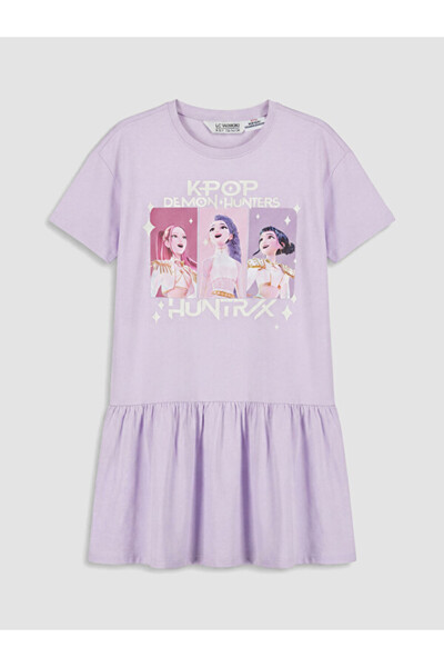 LC Waikiki Esvab • Modern & Distinctive K-Pop Demon Hunters Printed Girls' Dress