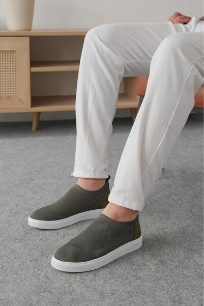 Kuback Akb-106 Khaki Knitwear Casual Men's Shoes