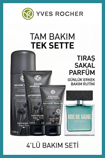 Yves Rocher Baharatlı EDT Parfüm Tıraş Köpüğü Balsam Sakal Kremi İçerikli Erk...