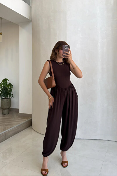KauFurn Beli Lastikli Rahat Sıfır Kol Şalvar Tulum