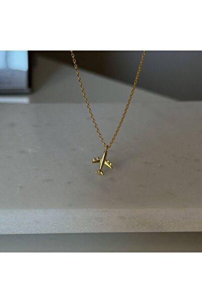 Stoneday Airplane Travel Concept Plated Chain Necklace