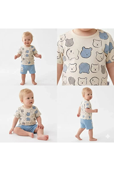 Generic Brand 9/24 Month Baby Set with Teddy Bear Printed Shorts Ava