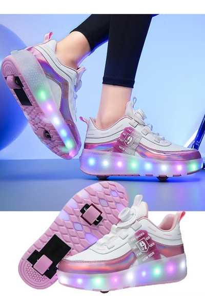 GGEROU Kids Roller Skates Shoes with Lights Kids Skates Sneakers LED Light Up...