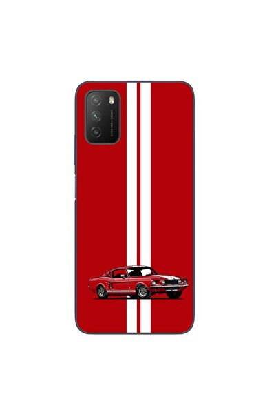 OEM Case compatible with Xiaomi Poco M3 Silicon Gel Tpu Model Red Mustang