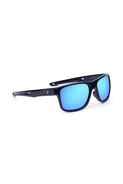 FASTRACK Polarized Sunglasses Blue Frame Smoke Mirror Lens 57mm - P542BL4PV