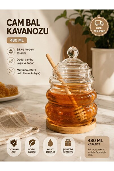 MİORA HOME CAM KAPAKLI BAL KAVANOZ