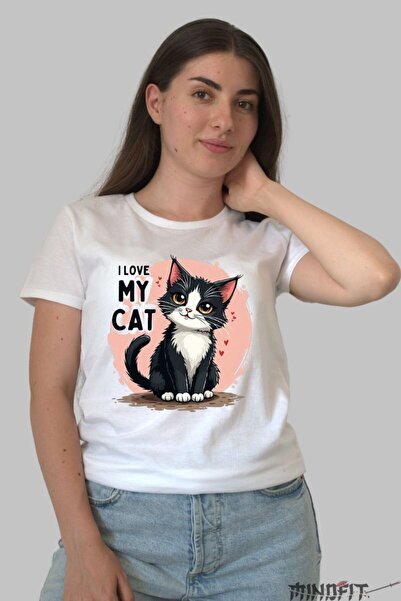 GILDAN Tricou Dama Cu Pisica I Love My Cat