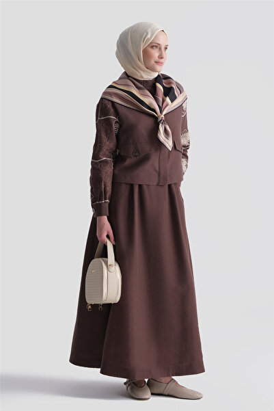 Armine Brode Mixed Jacketed Suit Bitter Brown