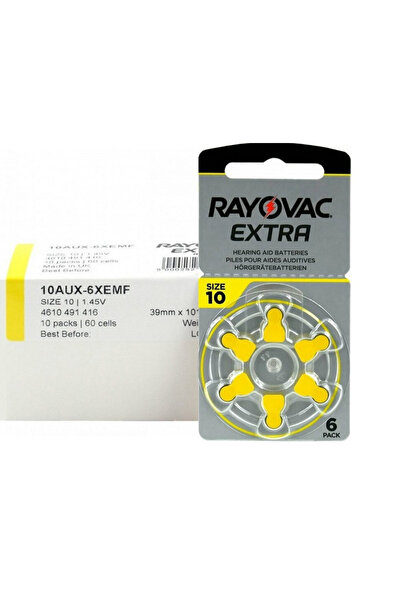 Rayovac Εξαιρετικά Προηγμένες Μπαταρίες Ακουστικών Βαρηκοΐας 10 1.45 V 60 τεμ...