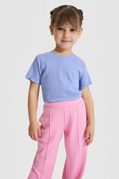 U.S. Polo Assn. Kız Çocuk Bisiklet Yaka Mor Basic Tişört 50325610-VR245