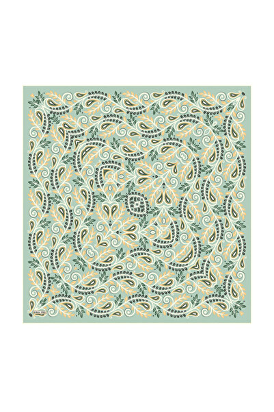 Bursa İpek Mint Başak Pattern Twill Silk Scarf