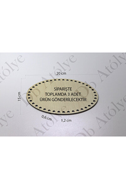 Db Atölye Bulk Ellipse Rattan Weave Plate 3 Pieces 15X20 cm Maple Color - Rat...