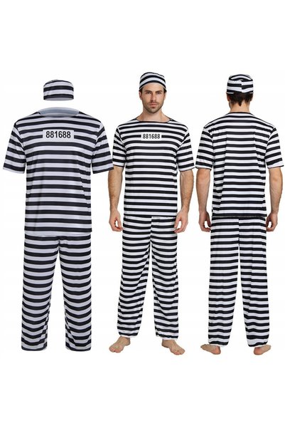 Korbi Costum de închisoare, Korbi, dungi alb-negru, mărime universală, 62x47x...
