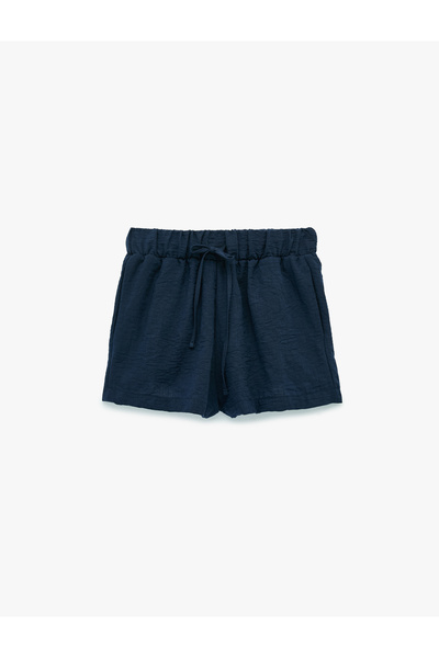 Koton Mini pantaloni scurți cu aspect de in și șireturi în talie