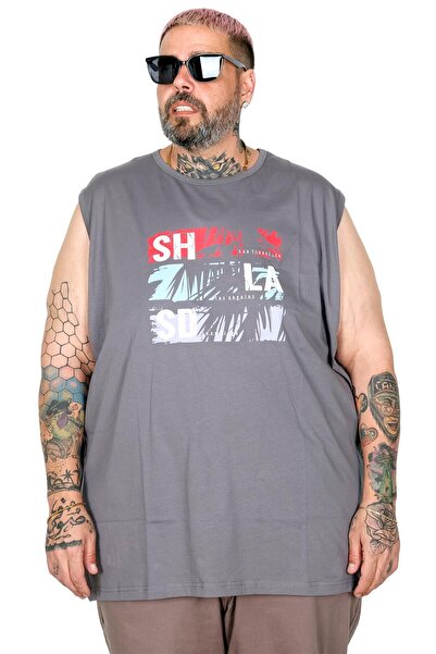 ModeXL Mode XL Μεγάλο Μέγεθος Αθλητικό Μπλουζάκι με στάμπα San Diego U26013 FUME