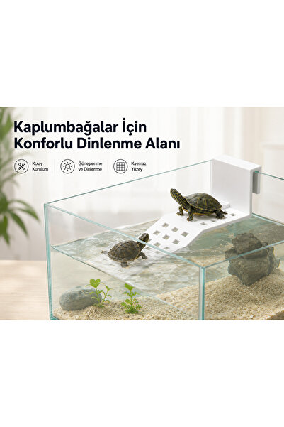 Wahw Pet Kaplumbağa Tırmanma Rampası – Akvaryum Dinlenme ve Beslenme Platformu