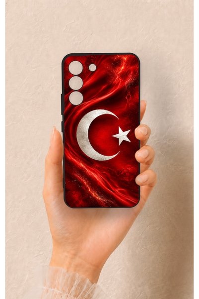 Vip Case حافظة سيليكون متوافقة مع هاتف سامسونج S22 بنمط العلم التركي