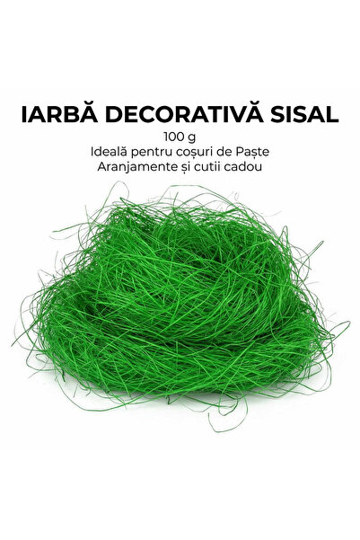 Floopy Iarba Decorativa Sisal Verde 100g, Fibra Sintetica pentru Cosulete, Ar...