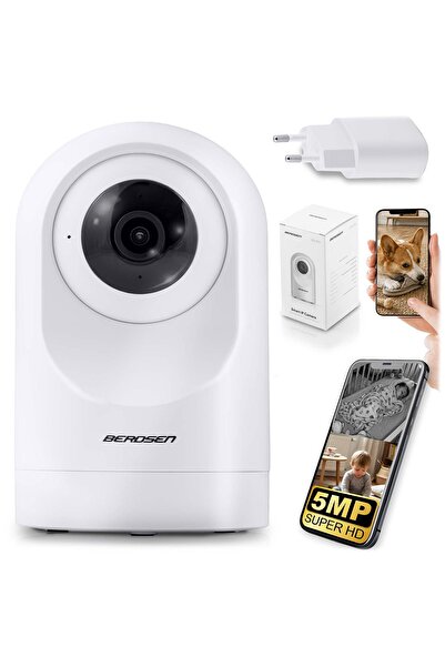 Berdsen Cameră IP 5MP rotativă monitor bebeluși BD-941 albă