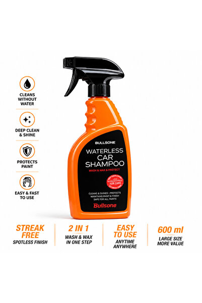Alayjah Waterless Car Shampoo Spray 600 ml, Wash Wax and Protect Formula, No ...