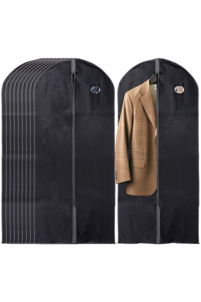 Orion Set de 10 huse negre pentru haine 60x135 cm