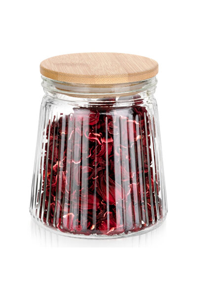 Orion Borcan de sticlă pentru depozitare de 700 ml cu capac de bambus