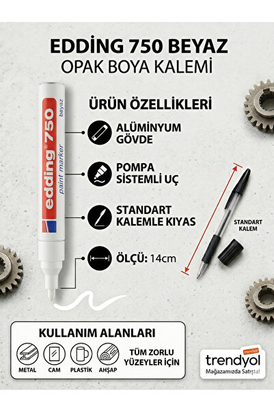 Edding 750 Beyaz Boya Dekor Marker Kalem