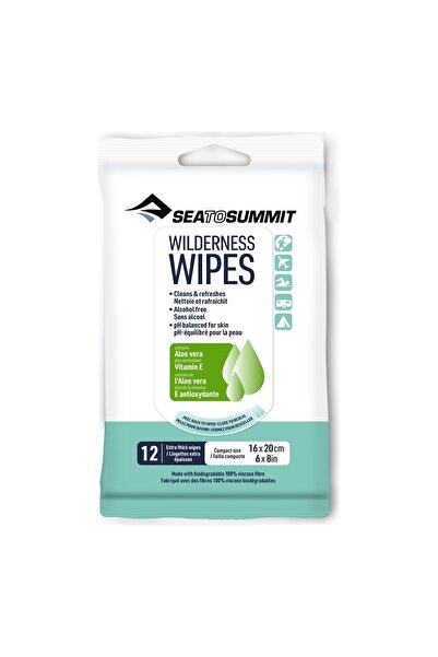 Sea to Summit Șervețele umede unisex Wilderness Wipes, pachet de 12, albe