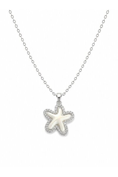 serelya 316L Steel Chain Silver Color Sea Star Model Women's Necklace |   Zir...