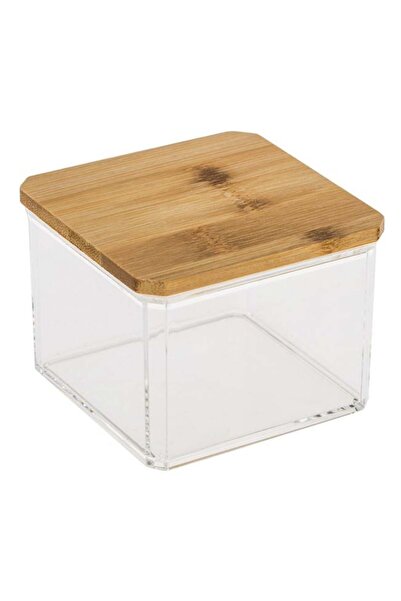 OEM Cutie de Depozitare pentru Baie, Acrilic/Bambus, Transparent, Organizator...