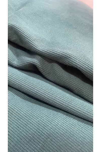 LUSSAMODA Green Crochet Ribbed Fabric En-150Cm.