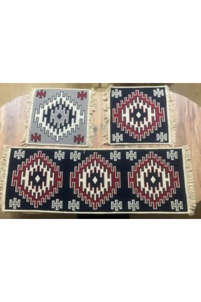 GENÇEV HOME COLLECTİONS سجادة كليم كاملة لمقعد السيارة مع وسادة تي كيه طقم سج...