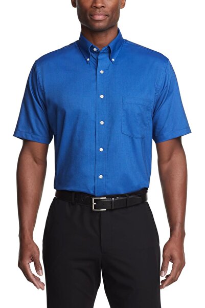 VAN HEUSEN Men's Short Sleeve Regular Fit Solid Oxford Dress Shirt