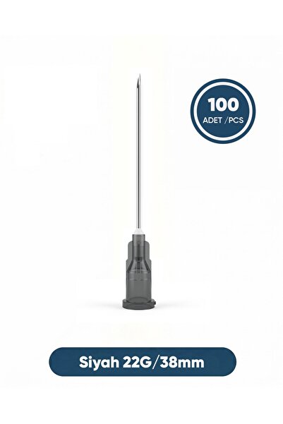 Genject 22G (0.82mm) 38mm, Siyah Enjektör Ucu 100 Ad./Pkt.