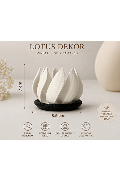 zulya Lotus Mumluk 8.5x7 cm – Modern Dekoratif LED Mumluk ve Ev Dekoru