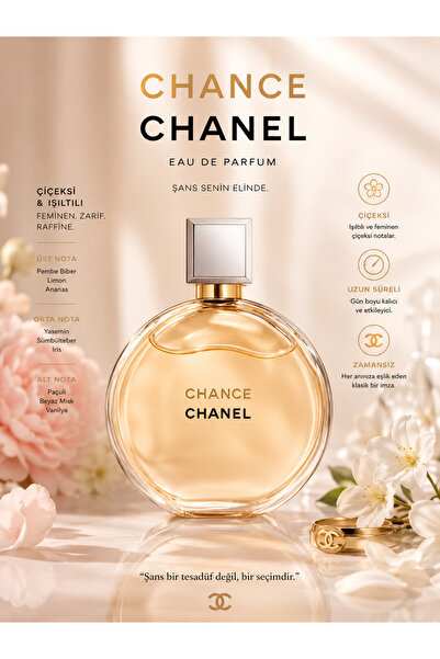 Chanel Chance Eau de EDP Çiçeksi Kokulu Kadın Parfümü 100ml