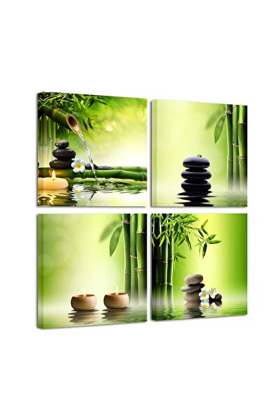 ALAYRA International Alayra Modern 4 Panel Stretched and Framed Contemporary ...