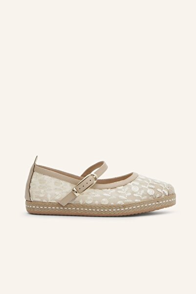 MARCATELLI Bej Nakışlı Espadril