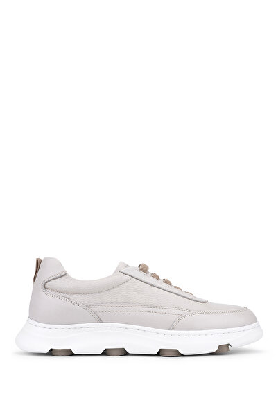Tamer Tanca Men's Genuine Leather Beige Sneakers & Sports Shoes