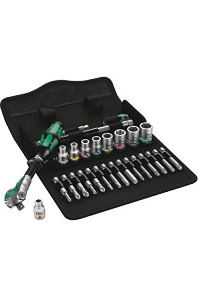 wera Socket Wrench and Accessories Set, 28 Pieces, Multicolor